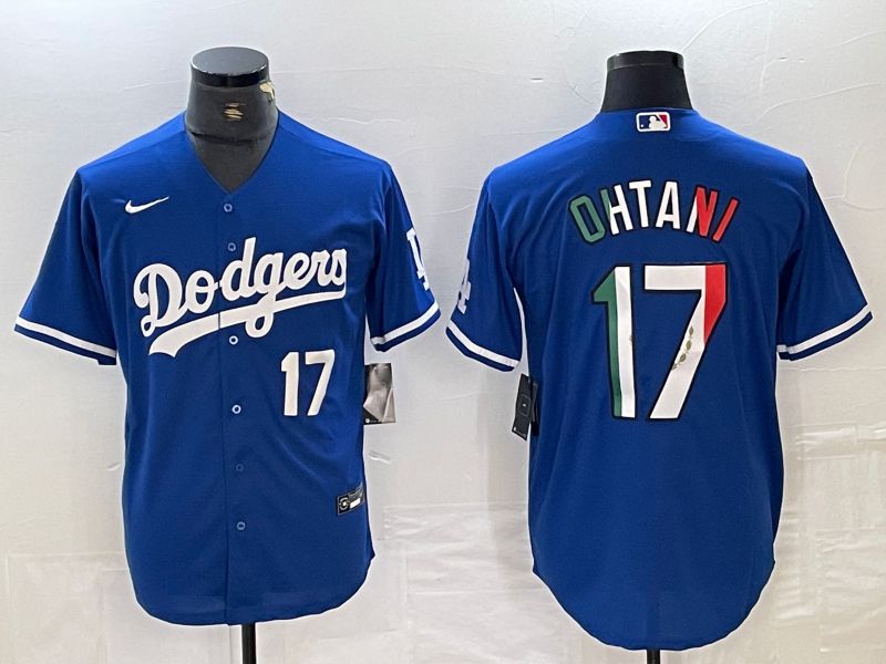 Men Los Angeles Dodgers #17 Ohtani Blue Nike Game MLB Jersey style 19->los angeles dodgers->MLB Jersey